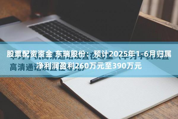股票配资资金 东瑞股份：预计2025年1-6月归属净利润盈利260万元至390万元