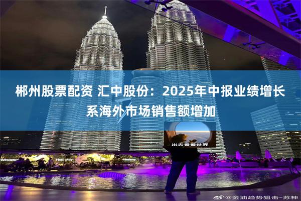 郴州股票配资 汇中股份：2025年中报业绩增长系海外市场销售额增加