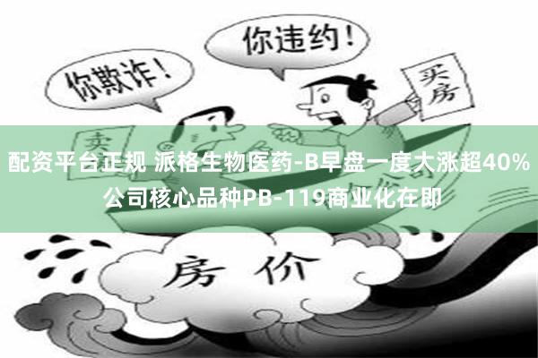 配资平台正规 派格生物医药-B早盘一度大涨超40% 公司核心品种PB-119商业化在即