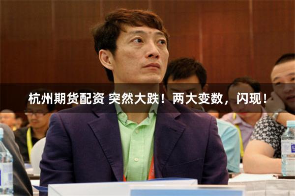 杭州期货配资 突然大跌！两大变数，闪现！