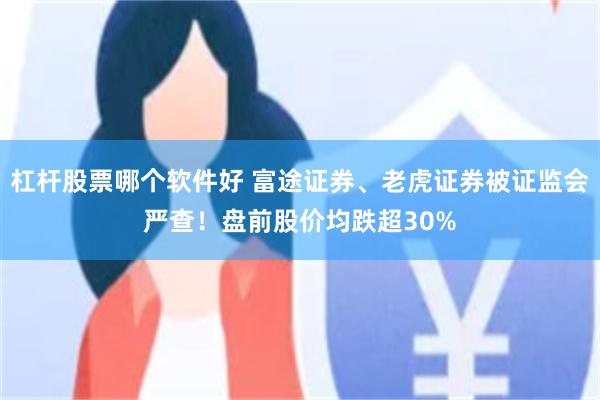 杠杆股票哪个软件好 富途证券、老虎证券被证监会严查！盘前股价均跌超30%