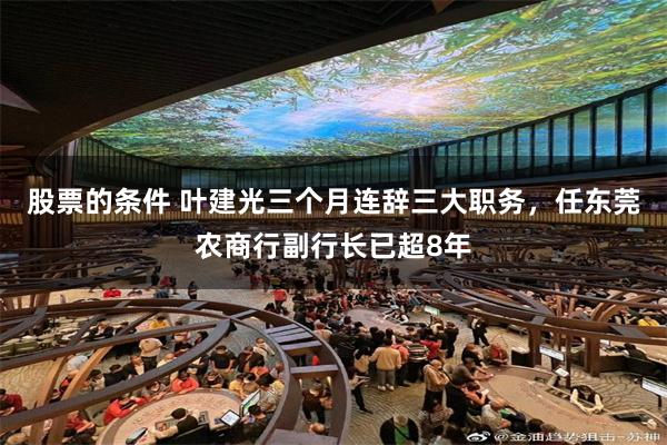 股票的条件 叶建光三个月连辞三大职务，任东莞农商行副行长已超8年