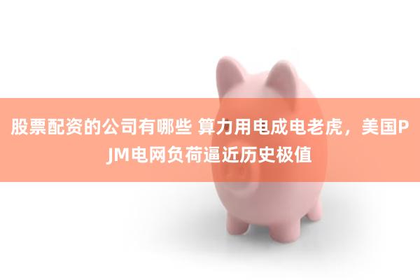 股票配资的公司有哪些 算力用电成电老虎,美国PJM电网负荷逼近历史极值