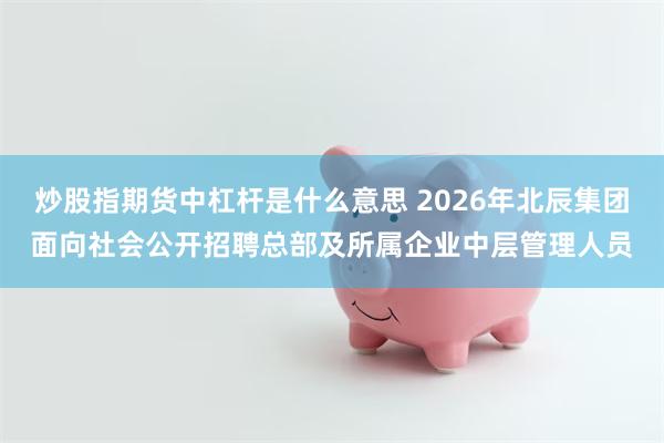 炒股指期货中杠杆是什么意思 2026年北辰集团面向社会公开招聘总部及所属企业中层管理人员
