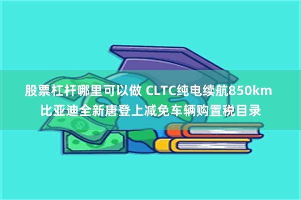 股票杠杆哪里可以做 CLTC纯电续航850km 比亚迪全新唐登上减免车辆购置税目录