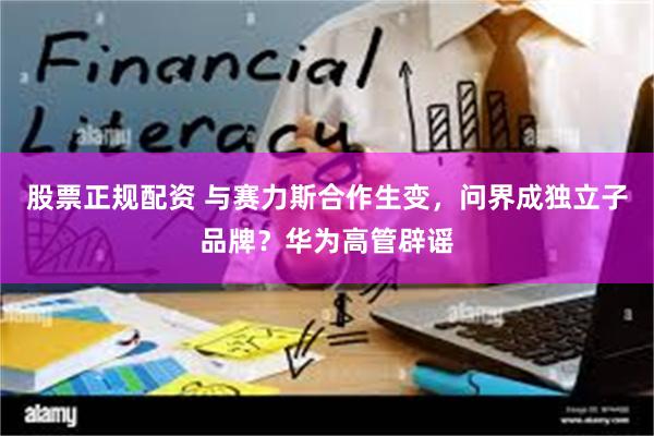 股票正规配资 与赛力斯合作生变，问界成独立子品牌？华为高管辟谣