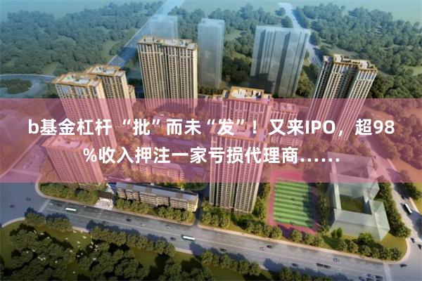 b基金杠杆 “批”而未“发”！又来IPO，超98%收入押注一家亏损代理商……